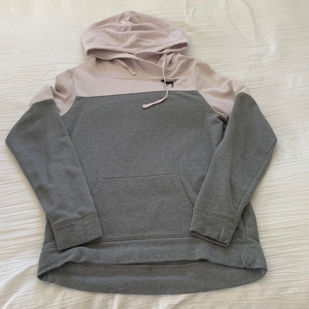 Pink color block sweater